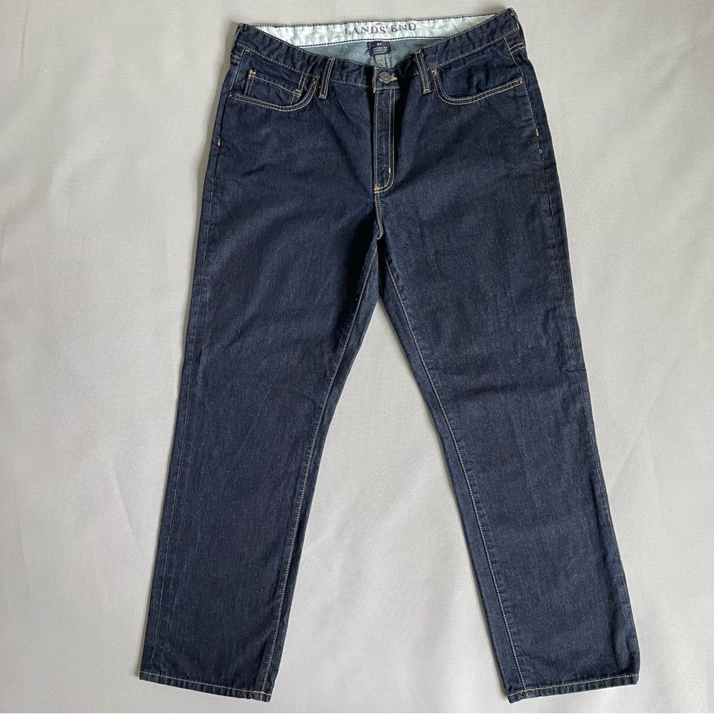 Lands’ End Dark Denim Original Fit Narrow Leg Jeans Men’s Size 37